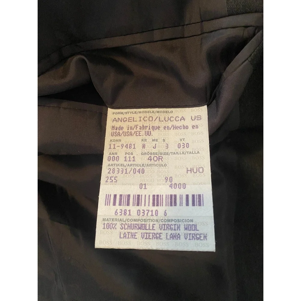 Hugo Boss Blazer Mens 40R Gray Angelico/Lucca US 3-Button Virgin Wool Sport Coat